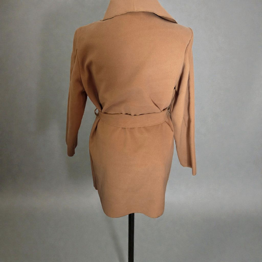 VLD Camel Wrap Coat with Tie Belt Plus Size XL - Picture 3 of 6
